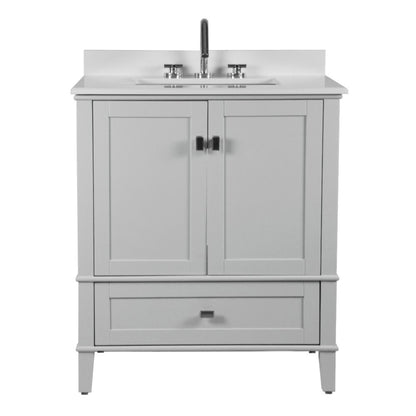 31" SINGLE VANITY IN L/GRAY WITH ENGINEERED STONE TOP