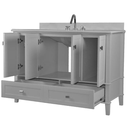 49" DOUBLE VANITY IN L/GRAY WITH ENGINEERED STONE TOP
