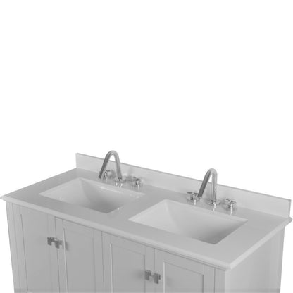 49" DOUBLE VANITY IN L/GRAY WITH ENGINEERED STONE TOP