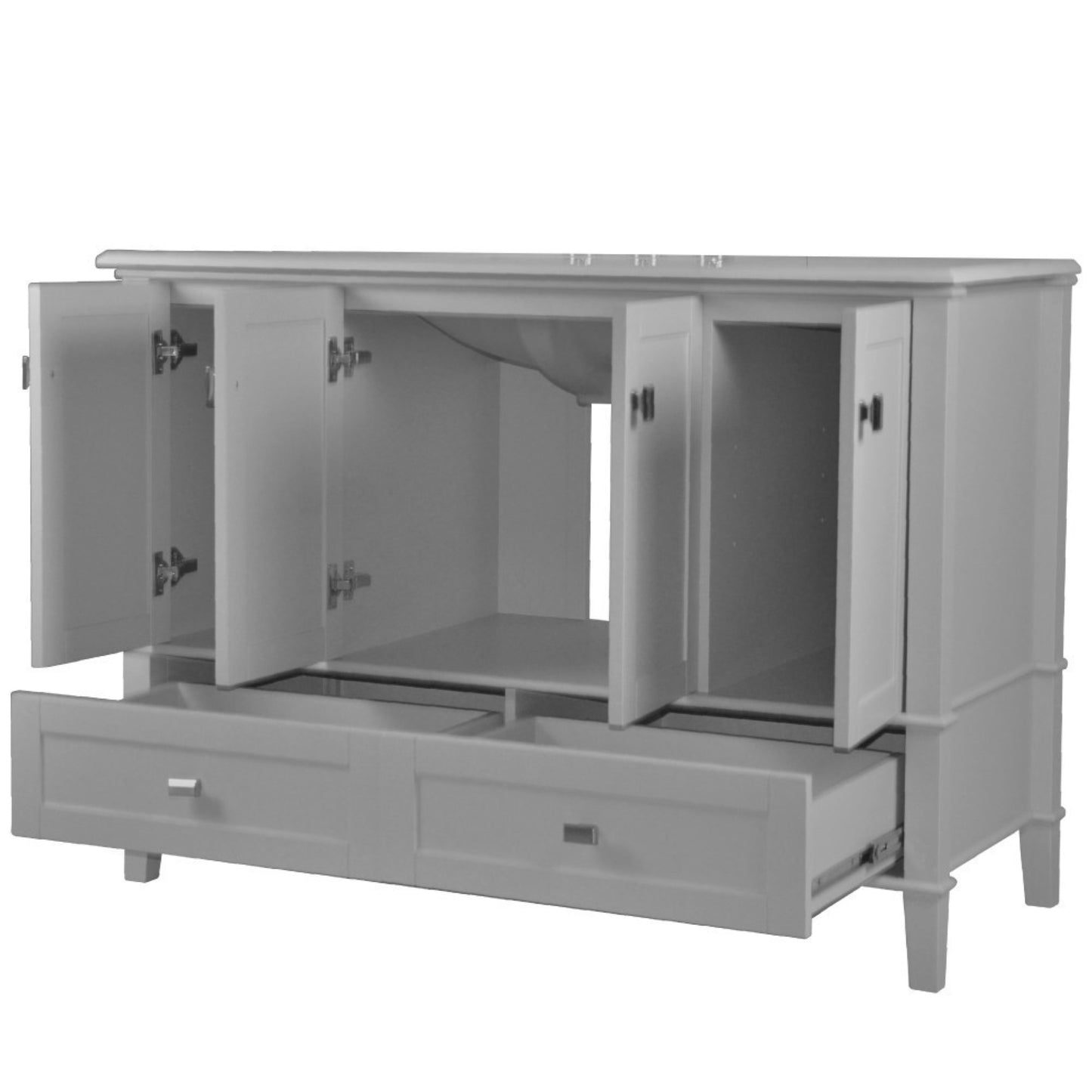 49" DOUBLE VANITY IN L/GRAY WITH ENGINEERED STONE TOP