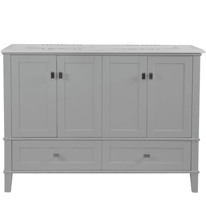 49" DOUBLE VANITY IN L/GRAY WITH ENGINEERED STONE TOP