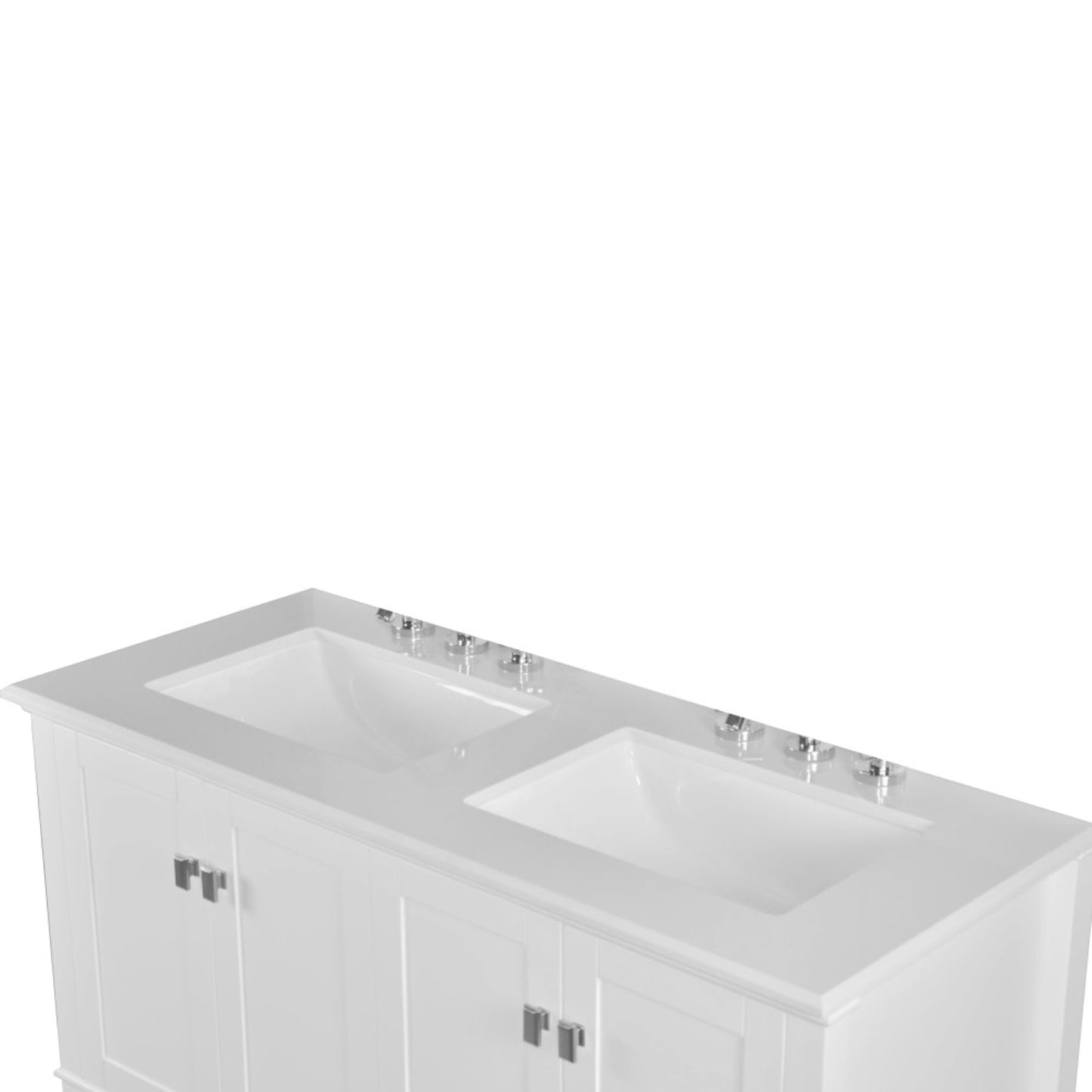 49" DOUBLE VANITY IN WHITE WITH ENGINEERED STONE TOP
