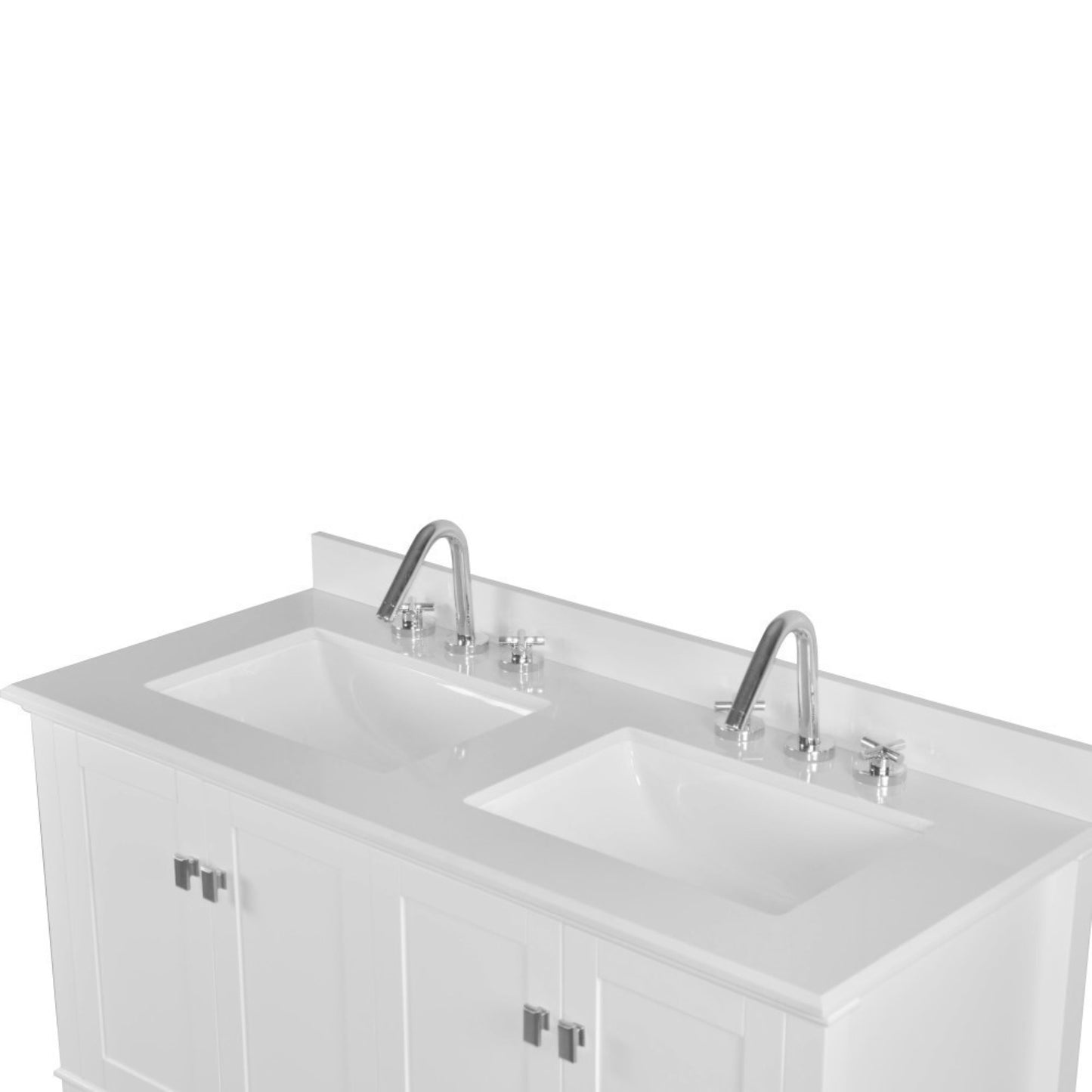 49" DOUBLE VANITY IN WHITE WITH ENGINEERED STONE TOP