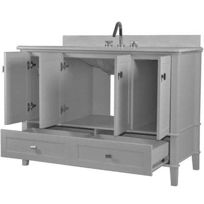 49" SINGLE VANITY IN L/GRAY WITH ENGINEERED STONE TOP