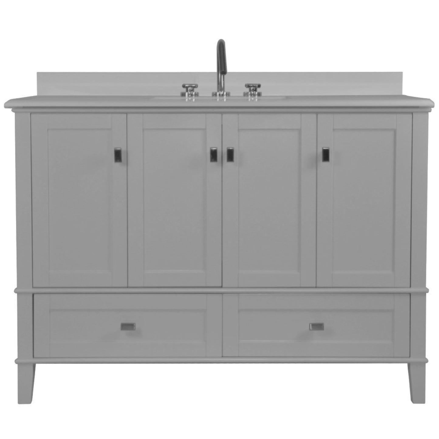 49" SINGLE VANITY IN L/GRAY WITH ENGINEERED STONE TOP