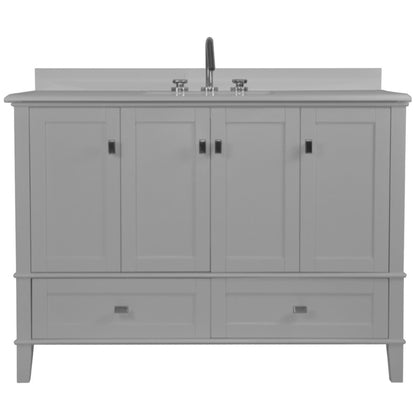 49" SINGLE VANITY IN L/GRAY WITH ENGINEERED STONE TOP
