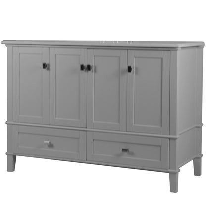 49" SINGLE VANITY IN L/GRAY WITH ENGINEERED STONE TOP
