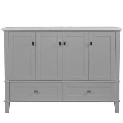 49" SINGLE VANITY IN L/GRAY WITH ENGINEERED STONE TOP