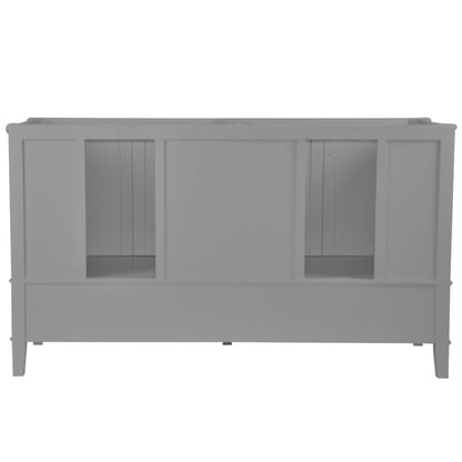 61" DOUBLE VANITY IN L/GRAY WITH ENGINEERED STONE TOP
