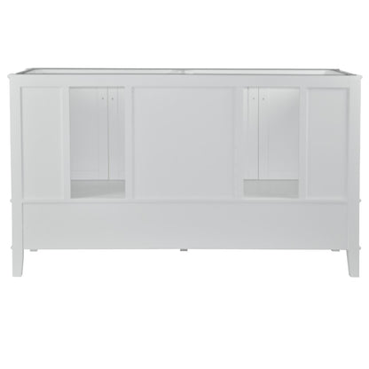 61" DOUBLE VANITY IN WHITE WITH ENGINEERED STONE TOP