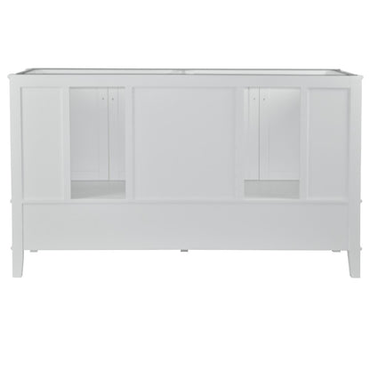 61" DOUBLE VANITY IN WHITE WITH ENGINEERED STONE TOP