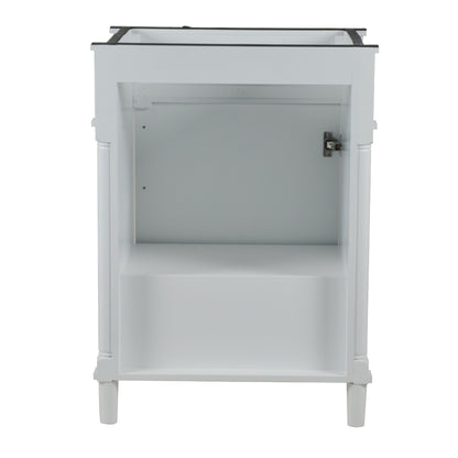 24" SINGLE VANITY IN WHITE WITH WHITE CARRRA MARBLE TOP