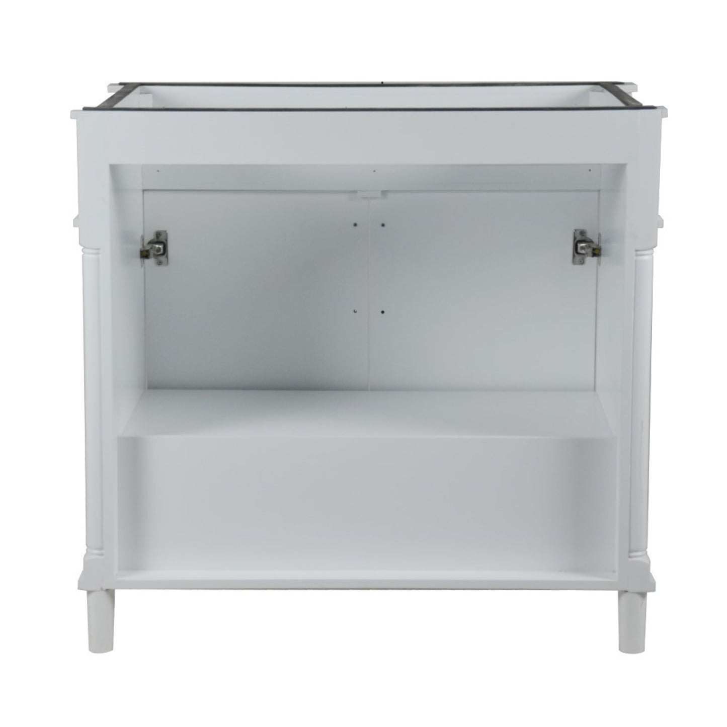 36" SINGLE VANITY IN WHITE WITH WHITE CARRRA MARBLE TOP
