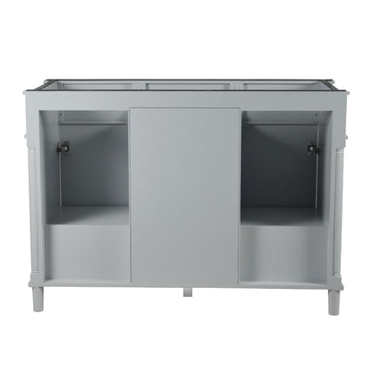 48" DOUBLE VANITY IN L/GRAY WITH WHITE CARRRA MARBLE TOP