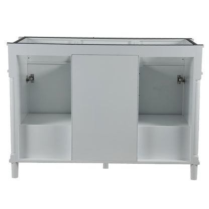 48" DOUBLE VANITY IN WHITE WITH WHITE CARRRA MARBLE TOP
