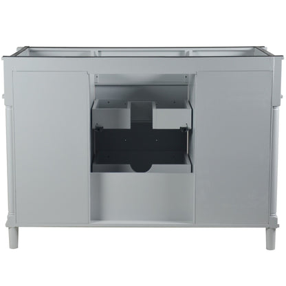48" SINGLE VANITY IN L/GRAY WITH WHITE CARRRA MARBLE TOP