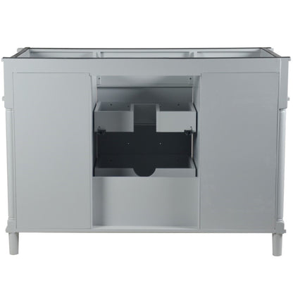 48" SINGLE VANITY IN L/GRAY WITH WHITE CARRRA MARBLE TOP