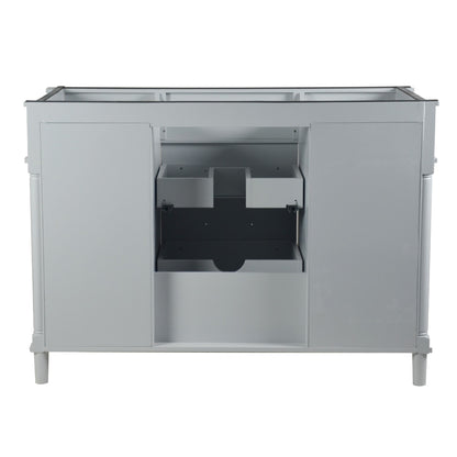 48" SINGLE VANITY IN L/GRAY WITH WHITE CARRRA MARBLE TOP