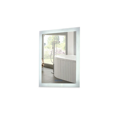 24" Rectangular LED Bordered Illuminated Mirror with Bluetooth Speakers