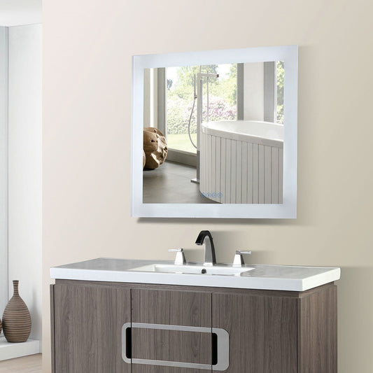 30" Rectangular LED Bordered Illuminated Mirror with Bluetooth Speakers