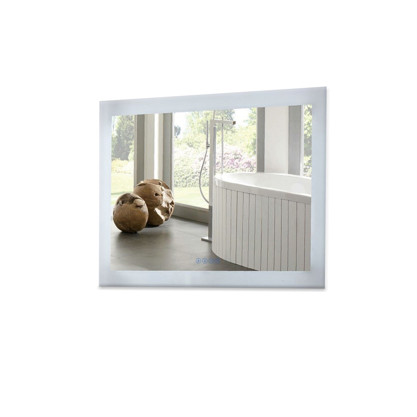 36" Rectangular LED Bordered Illuminated Mirror with Bluetooth Speakers