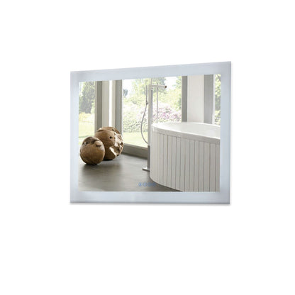 36" Rectangular LED Bordered Illuminated Mirror with Bluetooth Speakers