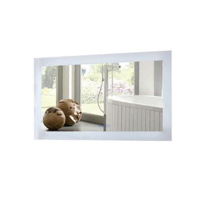 48" Rectangular LED Bordered Illuminated Mirror with Bluetooth Speakers