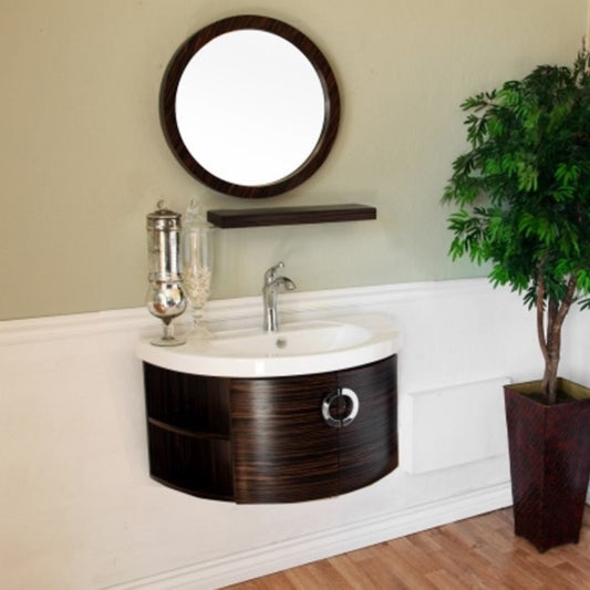 34" Single vanity Wood Ebony Zebra