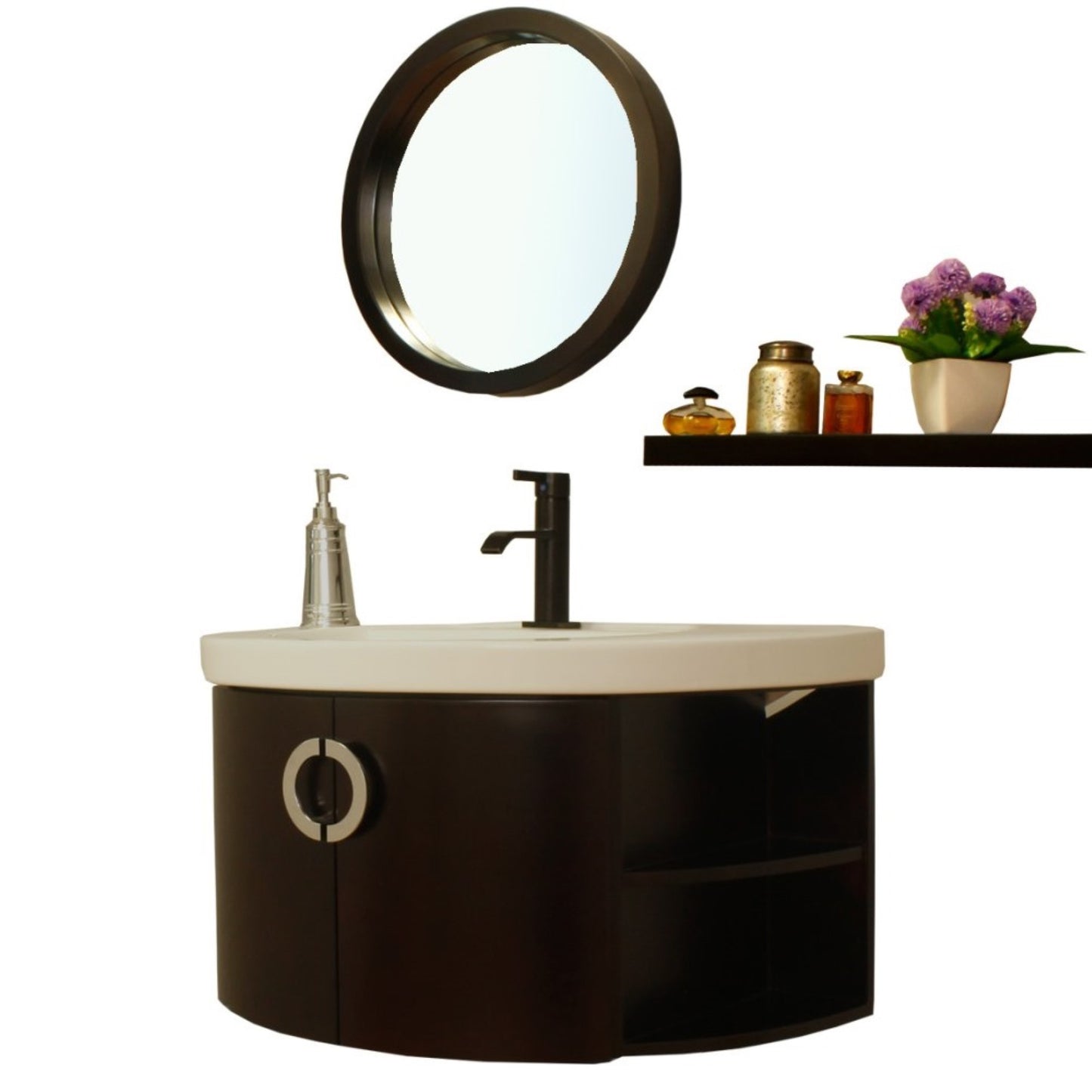 34" Single vanity wood espresso