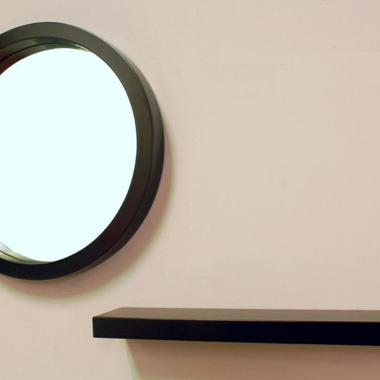 21.7" Round mirror wood espresso