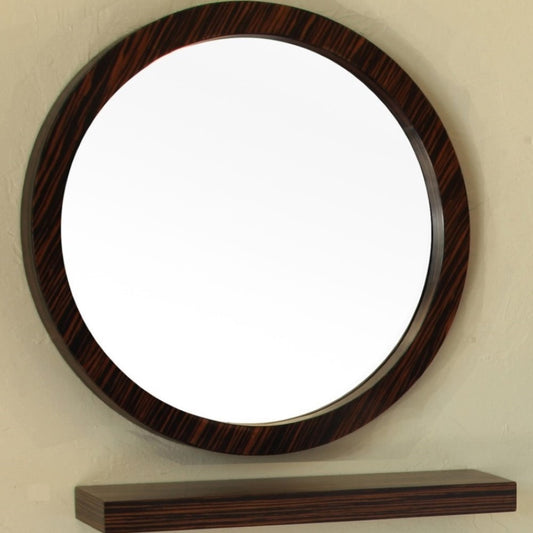 21.7" Round mirror wood Ebony Zebra