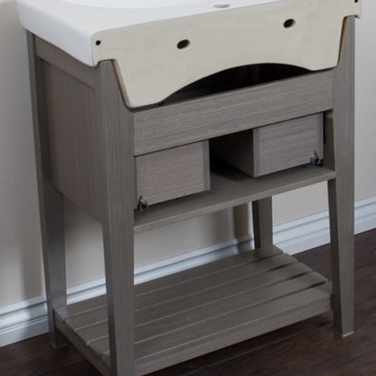 27.5" Single sink vanity Wood Gray
