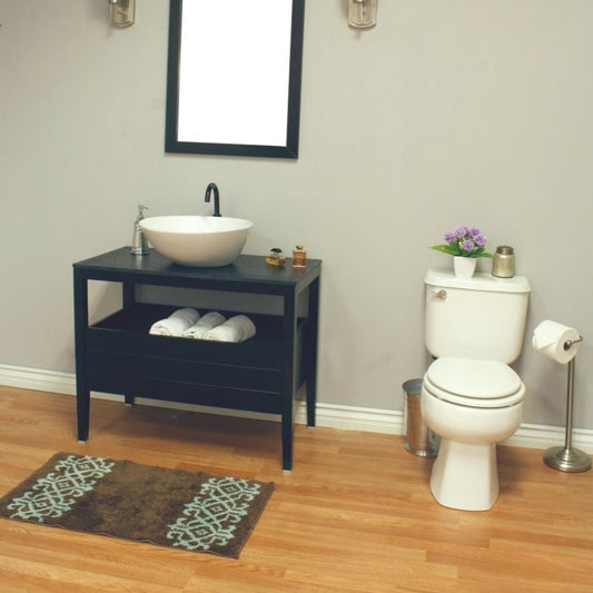 35.5" Single sink vanity wood black