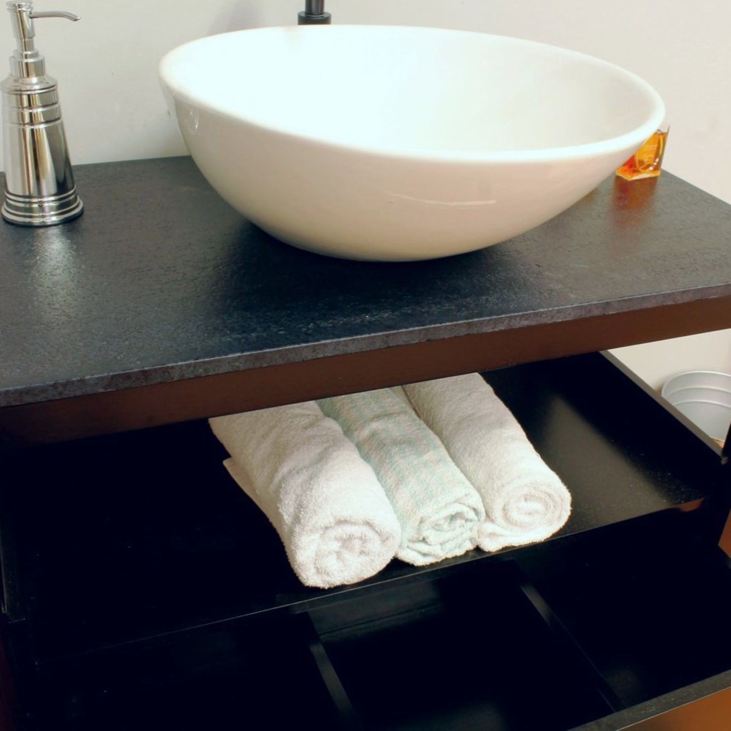 35.5" Single sink vanity wood black