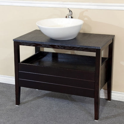 35.5" Single sink vanity wood black