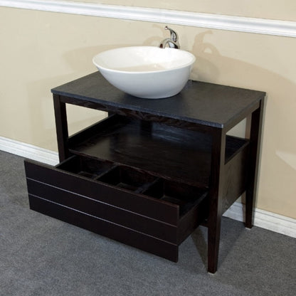 35.5" Single sink vanity wood black