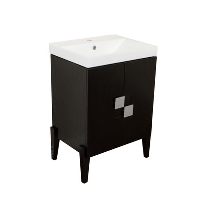 25" Single sink vanity Wood Black