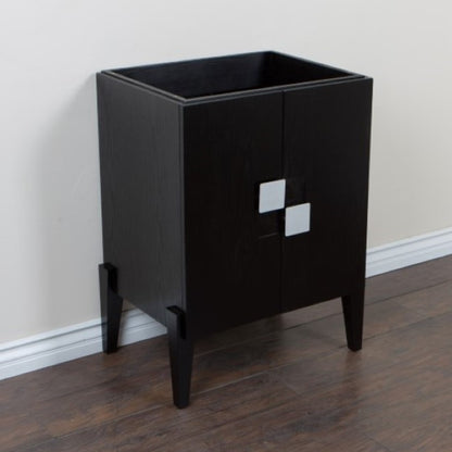 25" Single sink vanity Wood Black