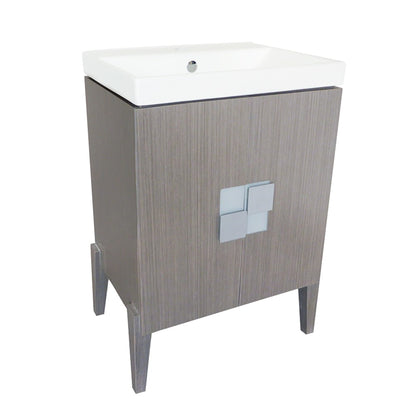 25" Single sink vanity Wood Gray