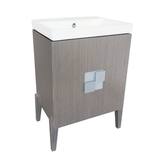 25" Single sink vanity Wood Gray