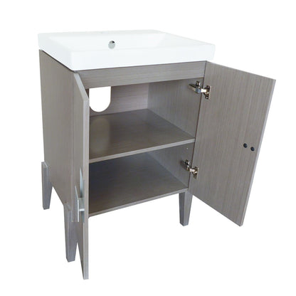 25" Single sink vanity Wood Gray