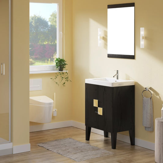 25" Single sink vanity Wood walnut