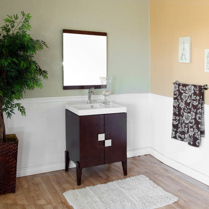25" Single sink vanity Wood walnut