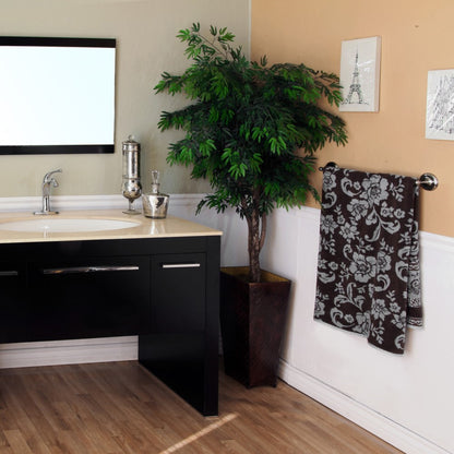 55.3" Single sink vanity Dark walnut cream marble