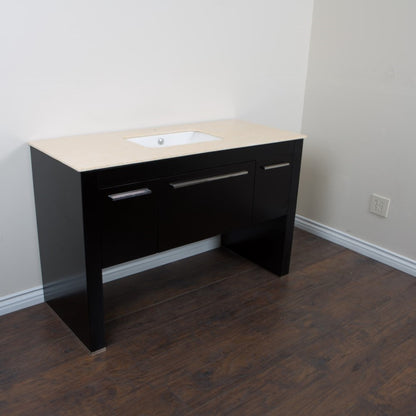 55.3" Single sink vanity Black Cream Marble