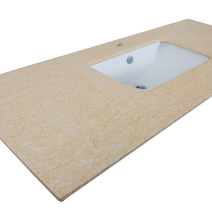 55.3" Single sink vanity Black Cream Marble