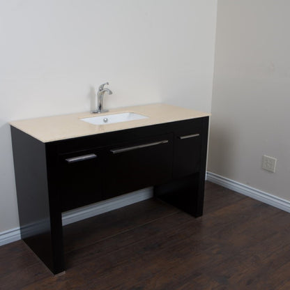 55.3" Single sink vanity Black Cream Marble