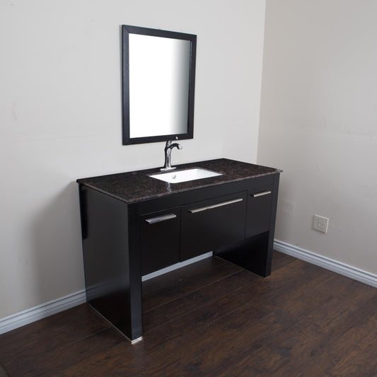 55.3" Single sink vanity Black Tan Brown