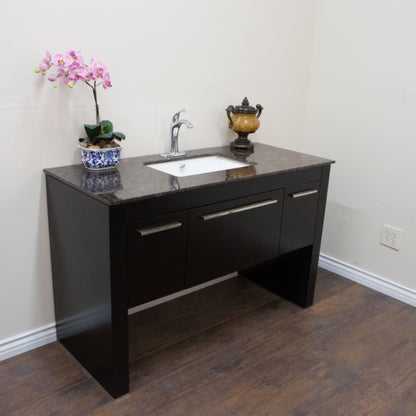 55.3" Single sink vanity Black Tan Brown