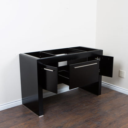 55.3" Single sink vanity Black White Marble
